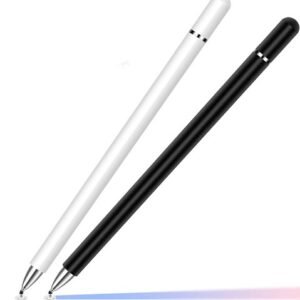 Stylus Touch Screen Pen Fiber Tip Aluminum Lightweight White for Tablets