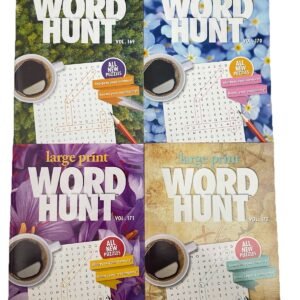 LOT 4 New Large Print Word Hunt Word Search Papp Publishing Free Ship NEW