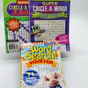 Word Search/Circle A Word Puzzle Books Lot of 3 Large Print