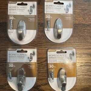 EZ Ancor Homescapes Brushed Nickel Metal Hook 30 lb Capacity Pack of 4
