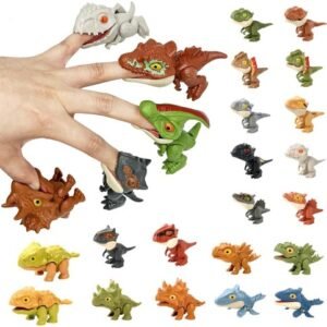20Pcs Finger Biting Dinosaur Toys Set Bite Hand Action Figures Kids Novelty Toy