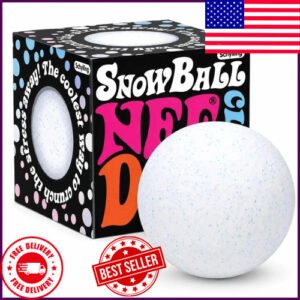 NeeDoh Snow Ball Crunch Squishy Stress Ball – Soft Sensory Fidget Toy for Squeez