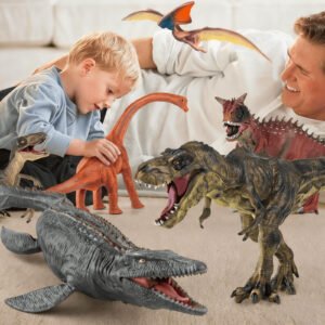 6PCS Realistic 15" Large Dinosaur Figure Toys moveable jaw for 3-9 kids Gift
