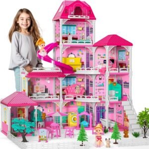 "New Barbie Dreamhouse, Pool Party Doll House with Story Slide "