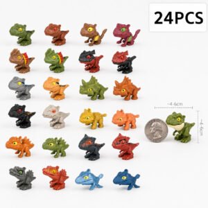 24PCS Mini Biting Finger Dinosaurs Toy Dinosaur Action Figures Movable Mouths