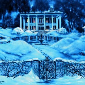 BLUE MANSION CANVAS GICLEE ARTIST SIGNED L/E ROBERT STEPHEN SIMON Homescapes