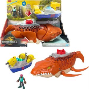 Fisher-Price Imaginext Jurassic World Rebirth Aqua Chomp Chase Dinosaur & Figure