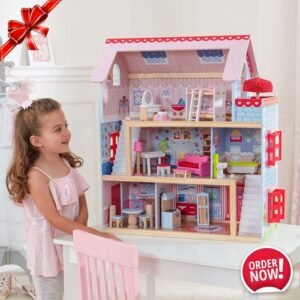 Barbie Wooden Dream House Size Dollhouse Furniture Girls Playhouse Birthday Gift