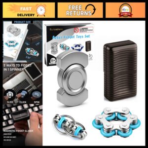 Magnetic Fidget Slider Adult EDC Metal Toy Decompress Hand Spinner Autism Sensor