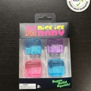 NeeDoh Nice Ice Baby 4-Pack Colorful Ice Cube Squishy Sensory Fidget Toys